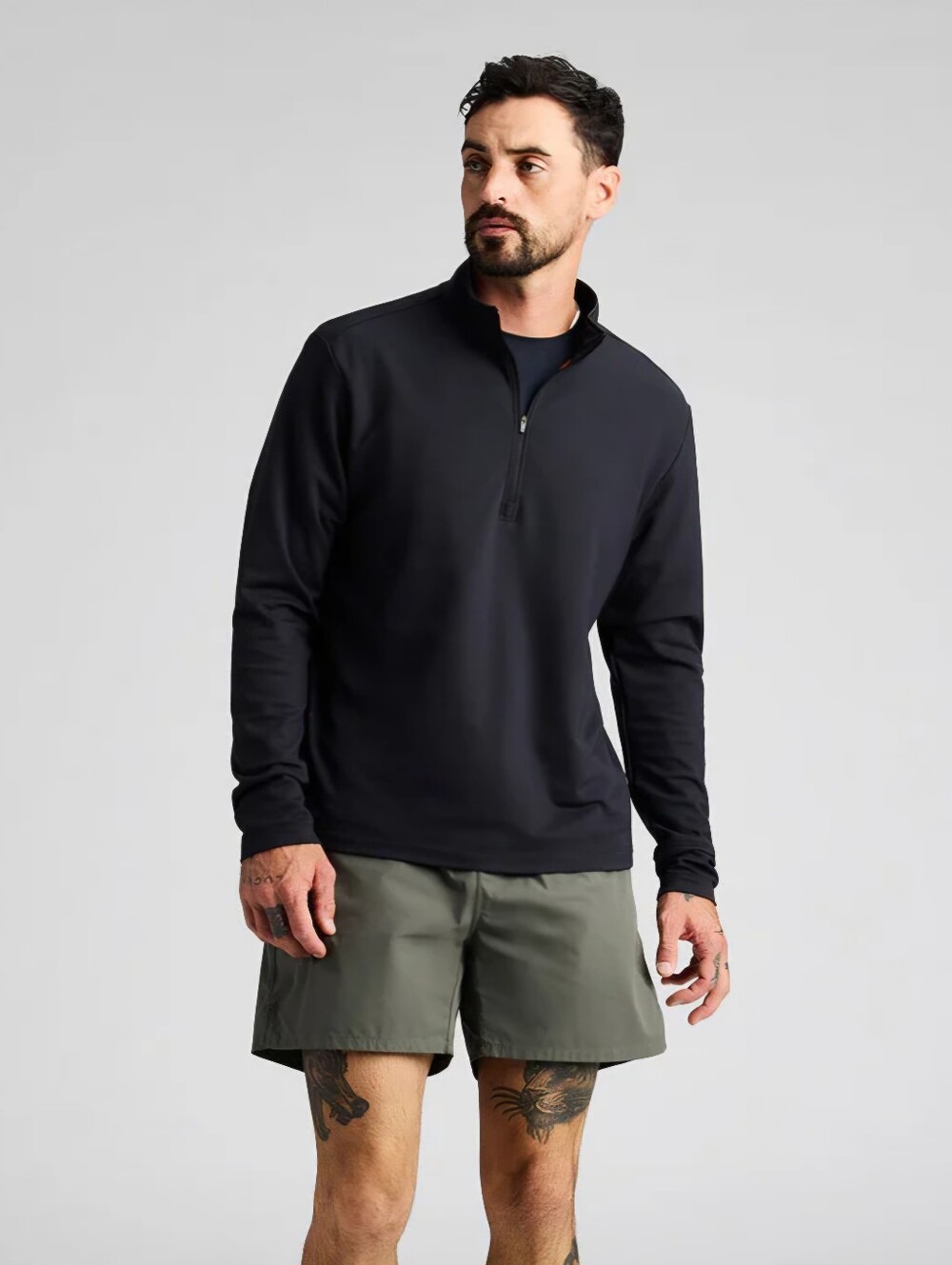 NWOT Path Projects Mens Black Benham Half Zip Sweater Karuishi Fleece Size Large